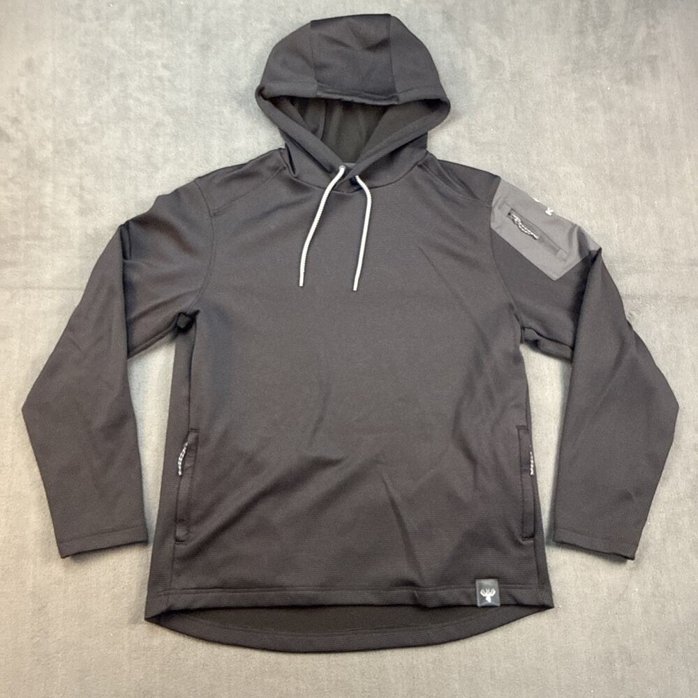 Kings Camo Men's Grid Hoodie Black With Arm Pocket Large